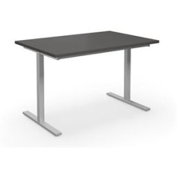 Bord DUO-T, rak skiva, LxB 1200x800 mm, mörkgrå/silver