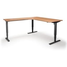 Höj och sänkbart hörnskrivbord Atlanta, vänster, LxB 1800x2000 mm, bok