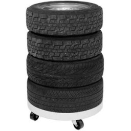 Däckvagn i stål, vit