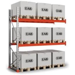 Pallställ Space utbyggnad, B1100xH3000 mm för 9 pallar, 1000 kg/pall,