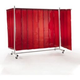 Svetsskärm Premium 3-delad, röd lamellgardin
