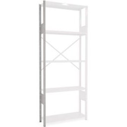Lagerhylla Hyllgavelstege, öppen, DxH 300x2500, vit
