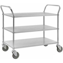 Hyllvagn Hanö, 3 släta hyllplan, elförzinkad 550x950x940 mm, omonterad