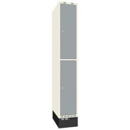Klädskåp Sonesson Flex, 2 dörrar i 1 skåp, BxD 300x550 mm/skåp, grå/vi