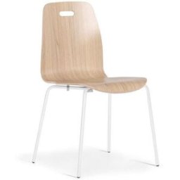 Skalstol Alina, stapelbar, 4-pack, ek/vit