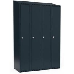 Klädskåp Fydor SMG, 1200 x550x1900 mm, 4 dörrar i 4 skåp, sluttande ta