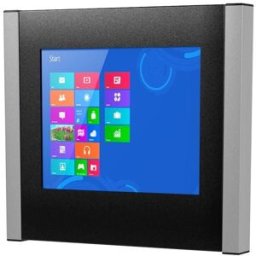 Datorpulpet Flex med touchskärm, väggmodell, svart/silver