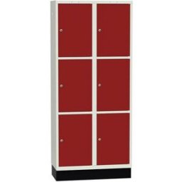 Elevskåp Sonesson Flex, 6 dörrar i 2 skåp, BxDxH 800x400x1900 mm, röd/