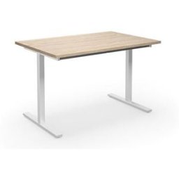 Bord DUO-T, rak skiva, LxB 1200X800 mm, ek/vit