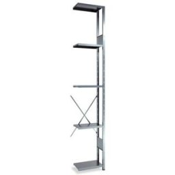 Lagerhylla Galvaniserad, halvutbyggnad, BxDxH 500x300x3000, öppen