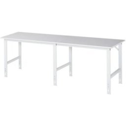 Arbetsbord Rickard, stativ 60 x 30 mm, melaminbelagd skiva, BxD 2500 x
