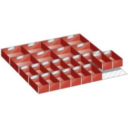Lådinsats till Verktygshurts Lista, HxLxB 75x717x725 mm, 24 lådor