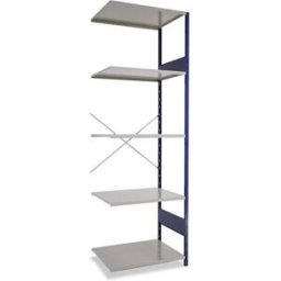 Lagerhylla Blå/Grå, utbyggnad, BxDxH 965x700x3000, öppen