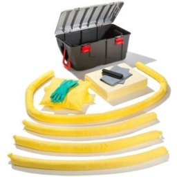 Spillkit i plastlåda, 75-liter, kem inomhus, gul