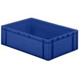 Plastback Teff med tät sida och botten, LxBxH 600x400x175 mm, blå, 5-p