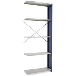 Lagerhylla Blå/Grå, täckt gavel, utbyggnad, BxDxH 965x300x2500