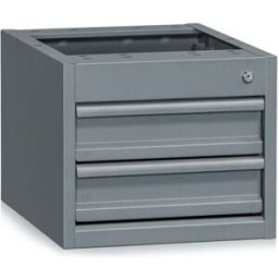 Förvaringshurts Signe, 2 lådor 2x100 mm, BxDxH 385x500x325 mm, grå