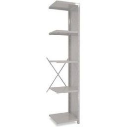 Lagerhylla Vit/Vit, täckt gavel, halvutbyggnad, BxDxH 500x500x2500