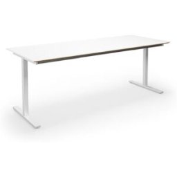 Bord DUO-T Trend, rak skiva, raka hörn, LxB 2000x800 mm, vit/vit