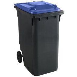 Soptunna av plast , volym 360 l, BxHxD 665 x 1115 x 880 mm, antracitgr