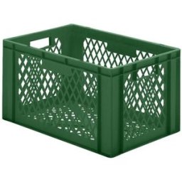 Plastback Teff med perforerad sida och botten, LxBxH 600x400x320 mm, g