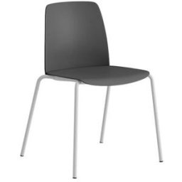 Stol Helmer, sits/ryggstöd i plast, 4-pack, sits mörkgrå, underrede vi