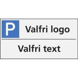 Parkeringsskylt av aluminium Valfri text på 2 rader, 500x300 mm