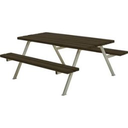 Bänkbord Dante, utan ryggstöd, för 6 personer, längd 1770 mm, svart