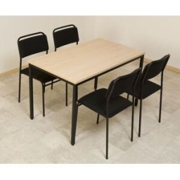 Lunchrumsbord Skara 1200x700 mm, bok med svart stativ