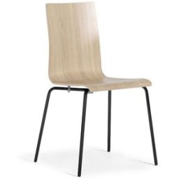 Skalstol Alma, stapelbar, 4-pack, ek/svart