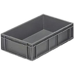 Euroback 600x400x150 mm, tät, 28 liter, grå