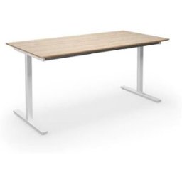Bord DUO-T Trend, rak skiva, raka hörn, LxB 1600x800 mm, ek/vit