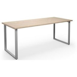 Bord DUO-O, rak skiva, LxB 1800x800 mm, ek/silver