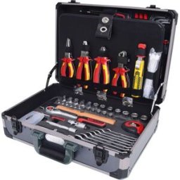 Verktygssats Elektriker 1/4'' + 1/2'' Cederik, 128 delar, FlankTracti