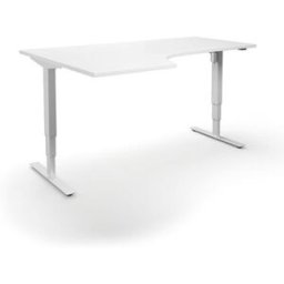 Höj och sänkbart hörnskrivbord Atlanta, vänster, LxB 1800x1200 mm, vit
