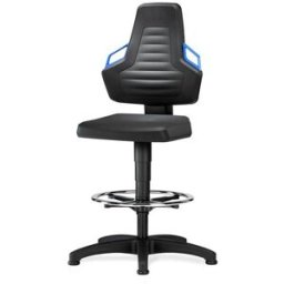 Arbetsstol Bimos Nexxit, med handtag, med glidfötter och fotring, PU-s