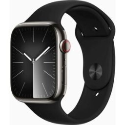 Apple Watch Series 8 Rostfritt stål 45 mm (2022) GPS + Cellular grafit Sportband svart