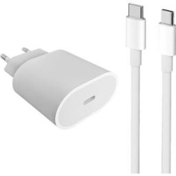Snabbladdare (20W) & laddkabel (USB-C) vit