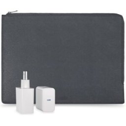 Laddare för bärbar dator (USB-C) - 65W & Fodral för bärbar dator 16" svart