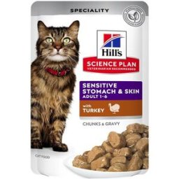 Hill'S Sensitive Stomach & Skin Adult Turkey Våtfoder Till Katt