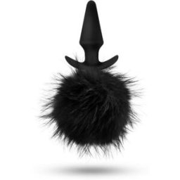Temptasia - Bunny Tail Pom Anal Plug - Black
