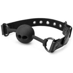 Noir - Breathable Silicone Ball Gag - Black