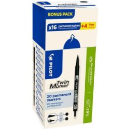 PILOT BEGREEN Märkpenna Twin Marker svart 20/fp