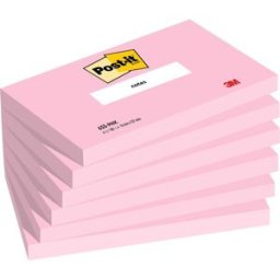 POST-IT Notes rosa 76x127mm 100 blad 6/fp