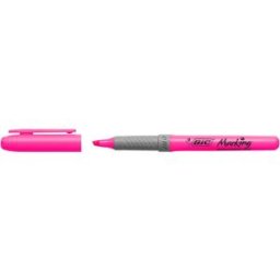 BIC Överstrykningspenna med rund pennkolv, vattenbaserat bläck, 1,6–3,4 mm, fluorescerande rosa