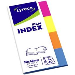 LYRECO Indexflikar film 20x45mm sorterade färger