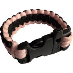 Övriga Tillverkare HLTD Paracordarmband med Visselpipa 25mm (Färg: Svart/Rosa)