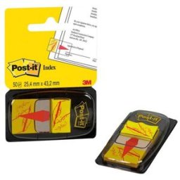 POST-IT Indexflikar med ”Skriv här”-symbol, medium, 25,4 x 43,2 mm, gul, 680-31