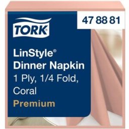 TORK Servett LinStyle Middag korall 50/fp