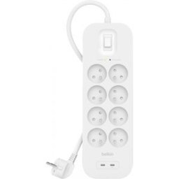 Belkin Grenuttag Med Överspänningsskydd - 8 Portar - Dual Usb-C Pd